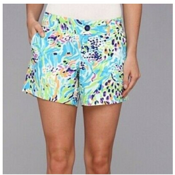 Lilly Pulitzer Sea Soirée Callahans shorts Size 0 EUC Sea blue EUC - Picture 2 of 4